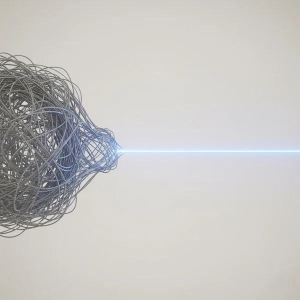 Arte abstracto que muestra confusión frente a claridad para un chequeo de salud mental.