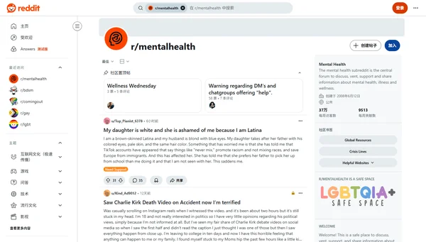 Reddit r/mentalhealth