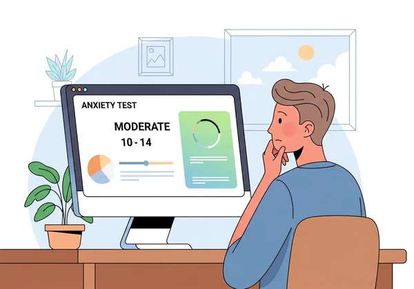 Person contemplating a moderate anxiety score