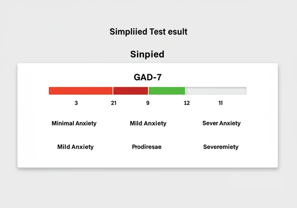 GAD-7 점수 및 불안 수준을 보여주는 인터페이스.
