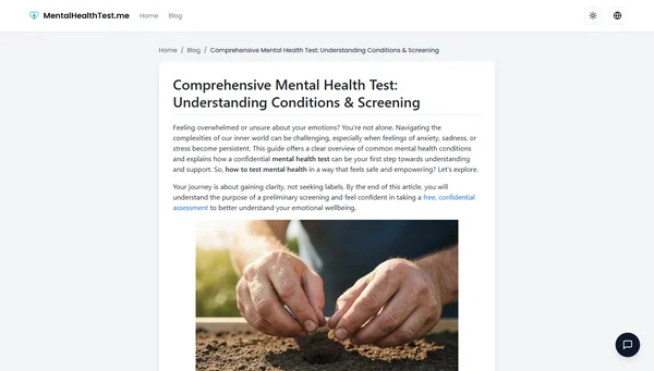 Comprehensive Mental Health Test: Understanding Conditions & Screening
