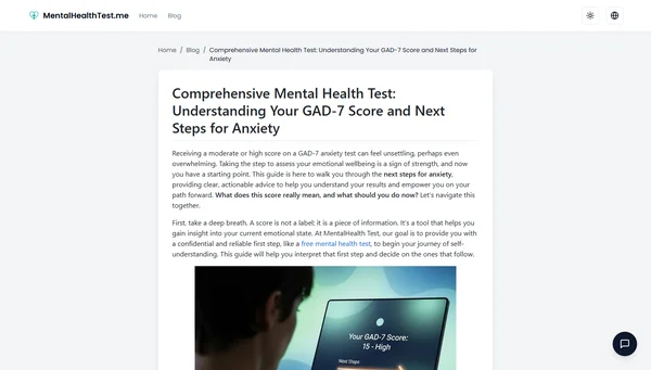 Understanding Your GAD-7 Score and Next Steps for Anxiety